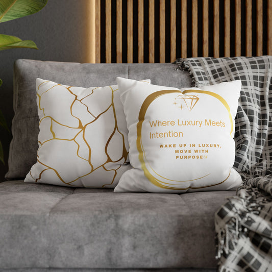 Luxurious Intention Pillowcase - Square Poly Canvas Decorative Cover, Cozy Home Decor, Gift for Her, Inspirational Sleep Decor, COMING SOON✨